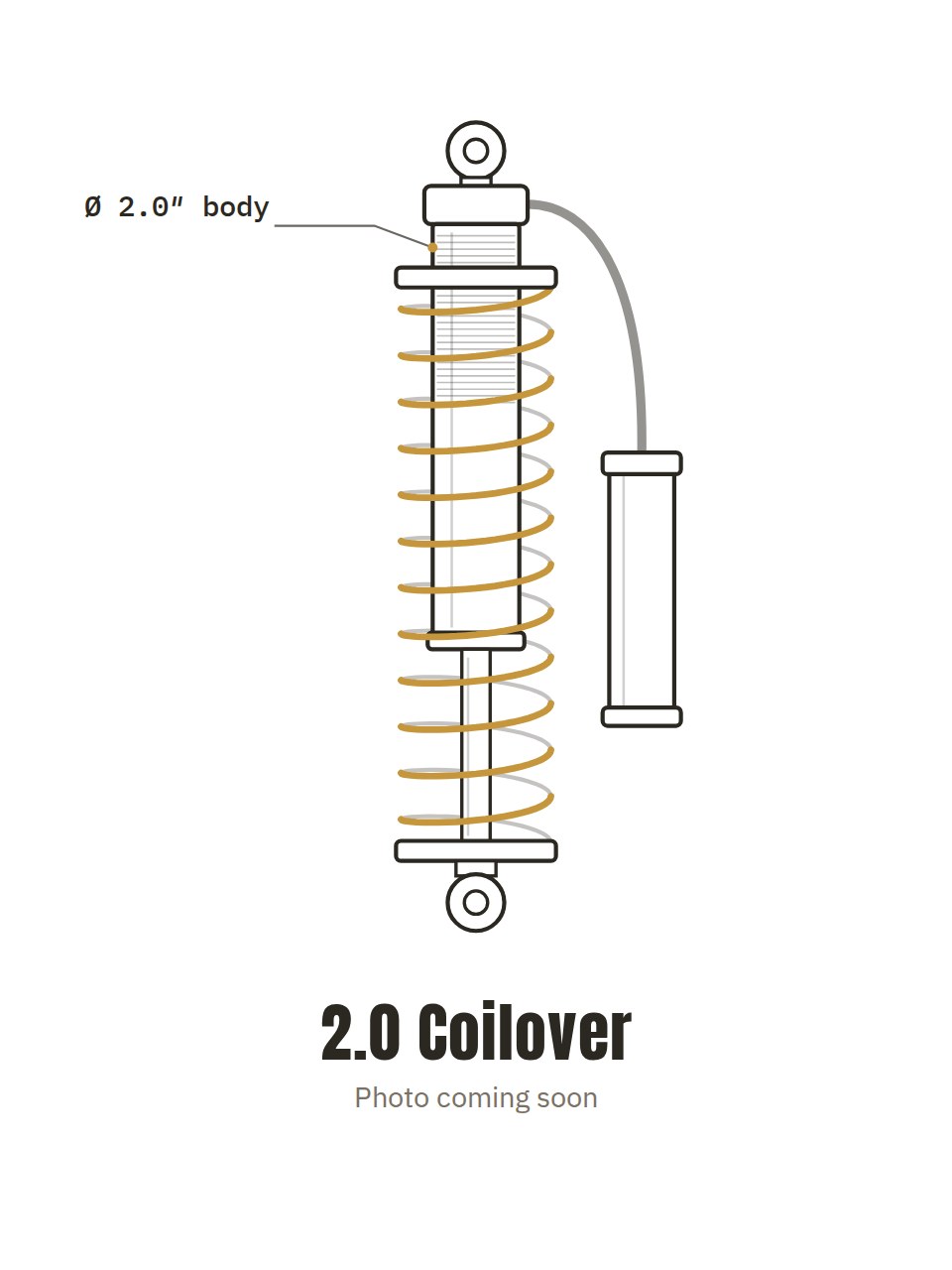 Drawing of a PLB 2.0 coilover. Product photo coming soon.
